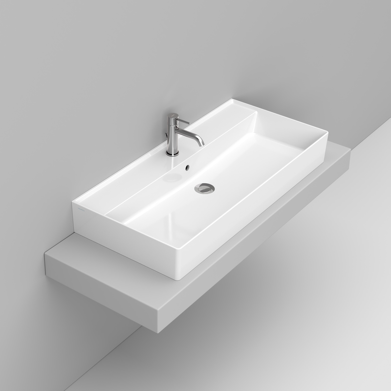 Ceramica Dolomite Lavabo da appoggio 100×47 – Multiplo - Bianco